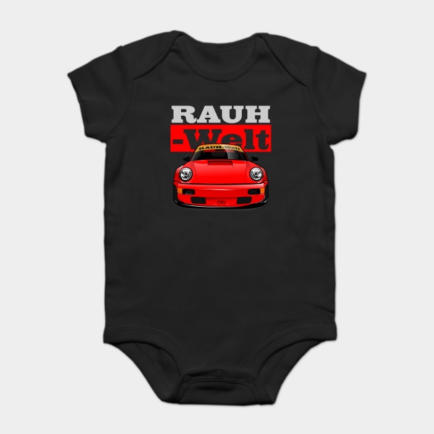 Rauh Welt Begriff Red Baby Bodysuit by aredie19